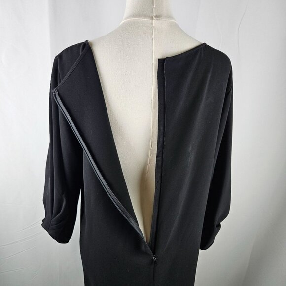 Lafayette 148 NY Wynona Finesse Crepe Dress Medium Pockets Black Minimalism - Picture 5 of 10